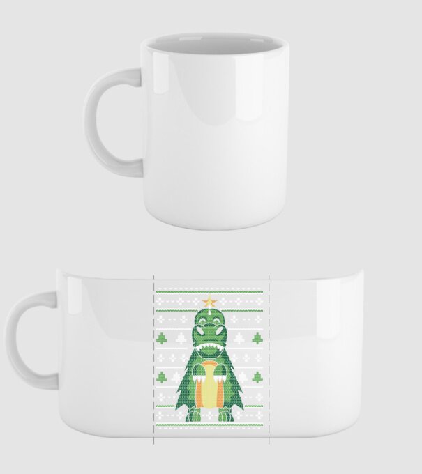 T-rex cu pulovăr urât model alb pe tricou