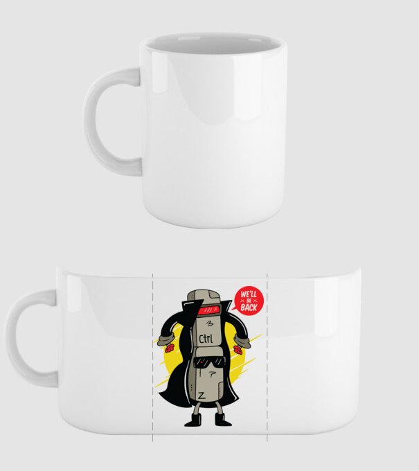 Ctrl Z Terminator Parodie model alb pe tricou
