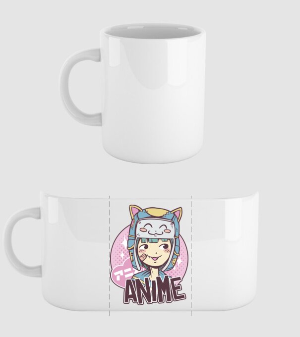 Fată drăguță Anime model alb pe tricou