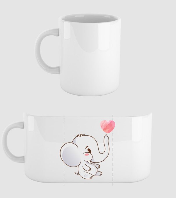 Elefant drăguț model alb pe tricou