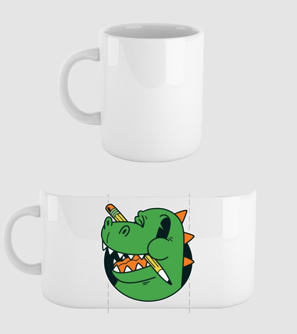 Elev Dinozaur drăguț model alb pe tricou