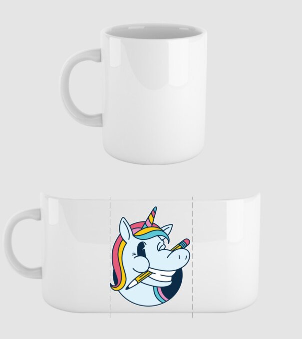 Elev Unicorn drăguț model alb pe tricou