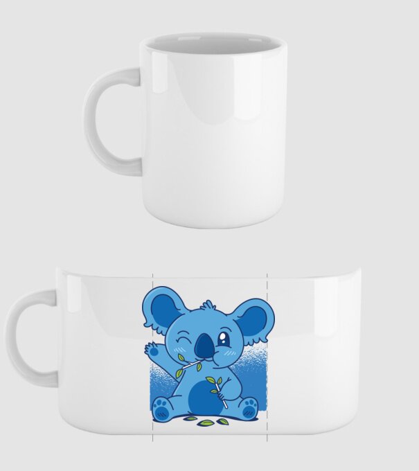 Koala drăguț model alb pe tricou