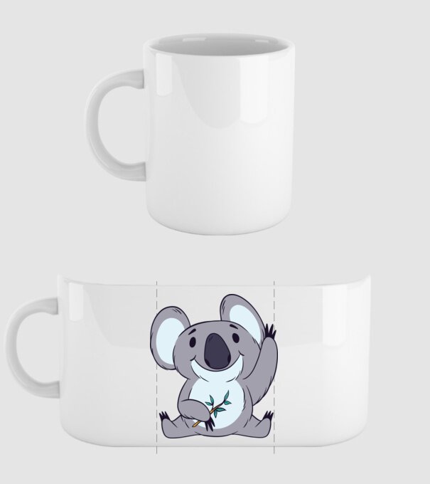 Koala drăguț model alb pe tricou