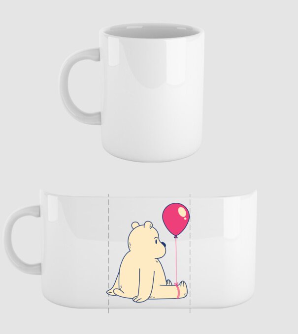 Teddy Drăguț cu Balon model alb pe tricou