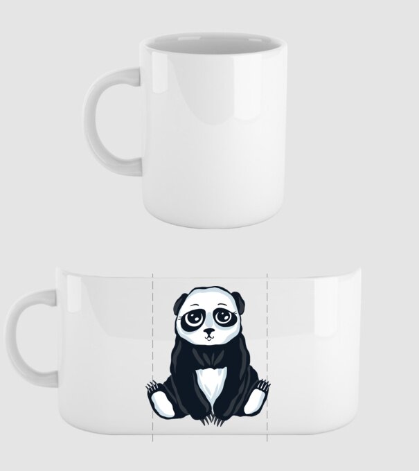 Panda drăguț model alb pe tricou