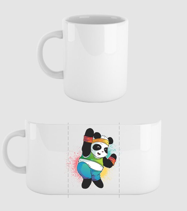 Panda drăguț Zumba model alb pe tricou