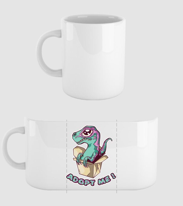 Raptor drăguț model alb pe tricou