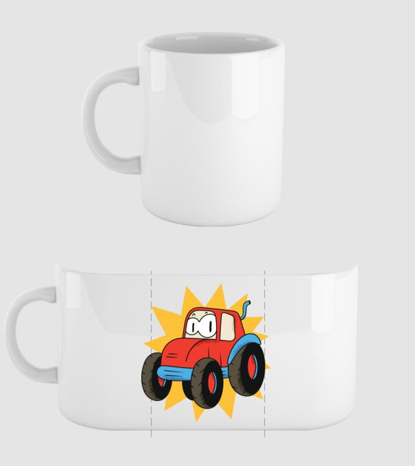 Tractor drăguț pentru copii model alb pe tricou