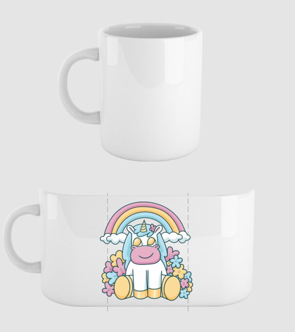 Unicorn drăguț model alb pe tricou