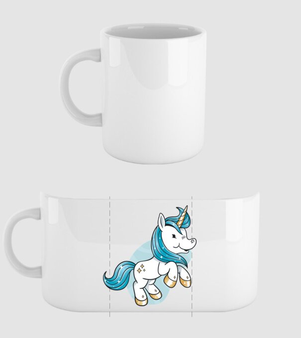 Unicorn drăguț model alb pe tricou