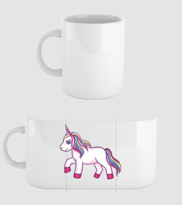 Unicorn drăguț model alb pe tricou