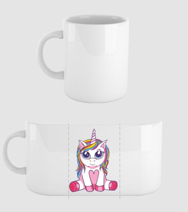 Unicorn drăguț model alb pe tricou