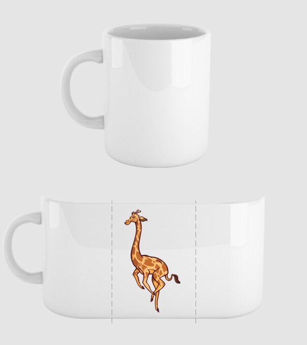 Girafă drăguță model alb pe tricou