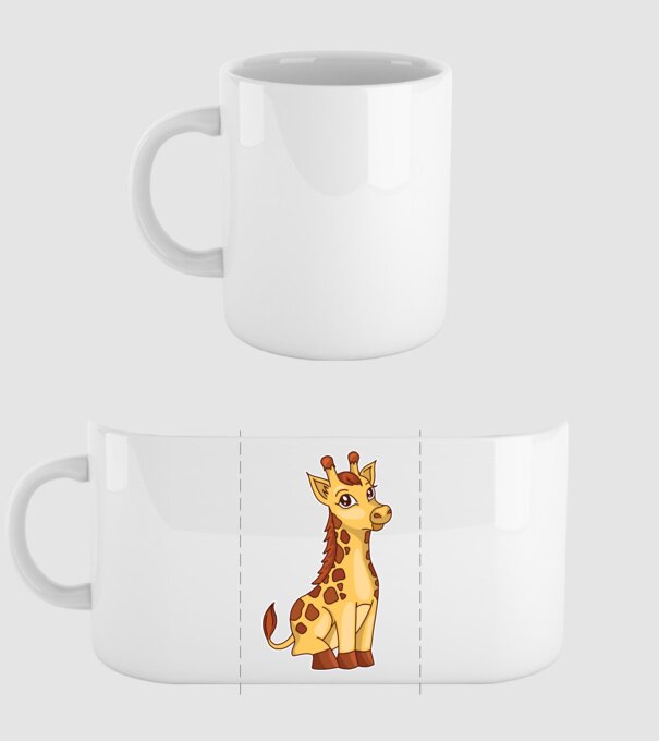 Girafă drăguță model alb pe tricou