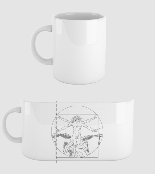 Da Vinci tobe model alb pe tricou