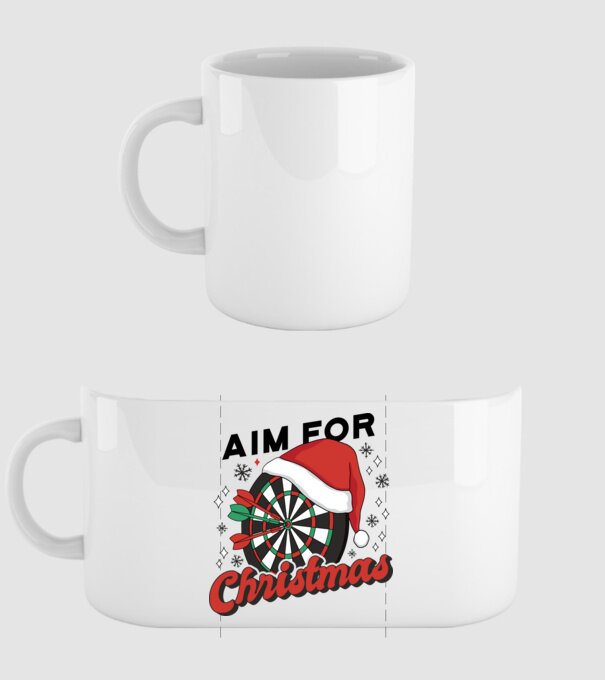 Darts Crăciun model alb pe tricou