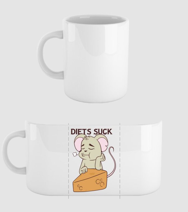 Șoricel diet model alb pe tricou