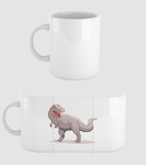 Dinozaur T-rex model alb pe tricou