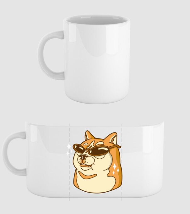 Doge Coin model alb pe tricou
