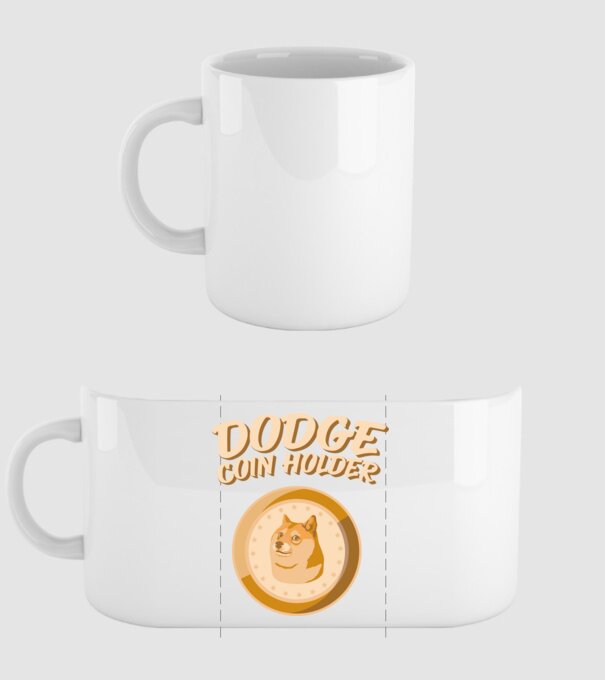 Doge Coin Holder model alb pe tricou