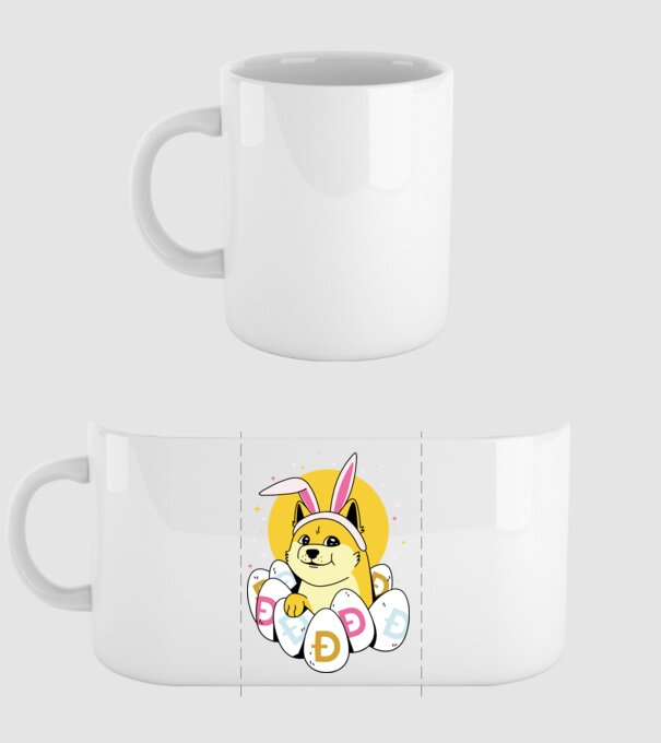 Dogecoin Paște model alb pe tricou