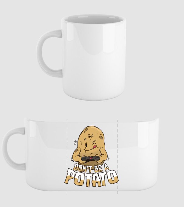 'Don''t be a Potato Gamer' model alb pe tricou