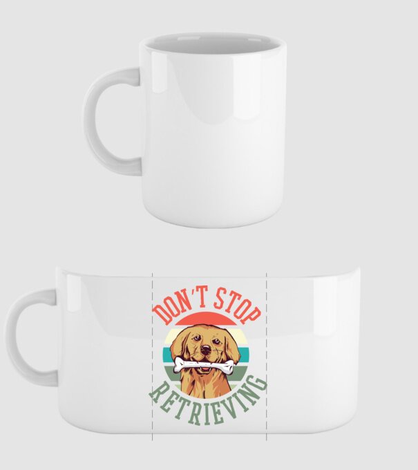 'Don''t Stop Retrieving Golden Retriever' model alb pe tricou