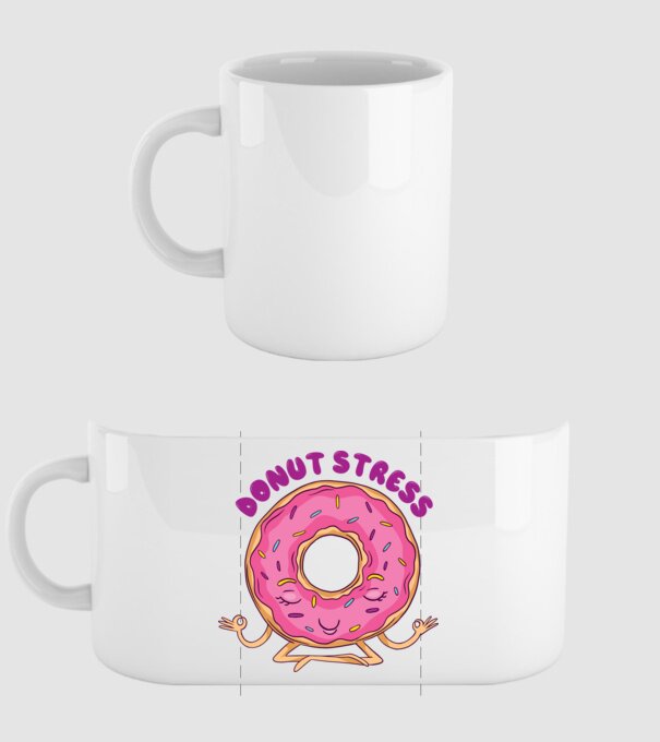 Donut Stress Gogoașă model alb pe tricou