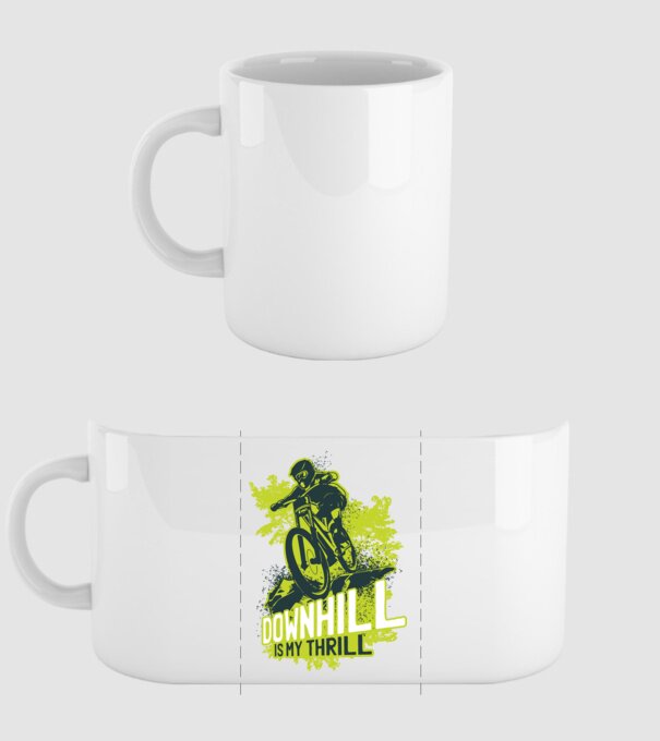 Downhill Is My Thrill tricou bicicletă model alb pe tricou