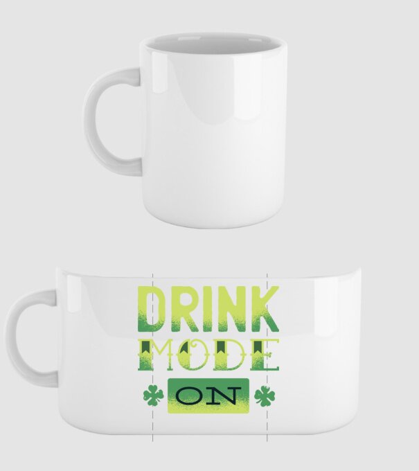 Drink mode on - Mod de băutură activat model alb pe tricou