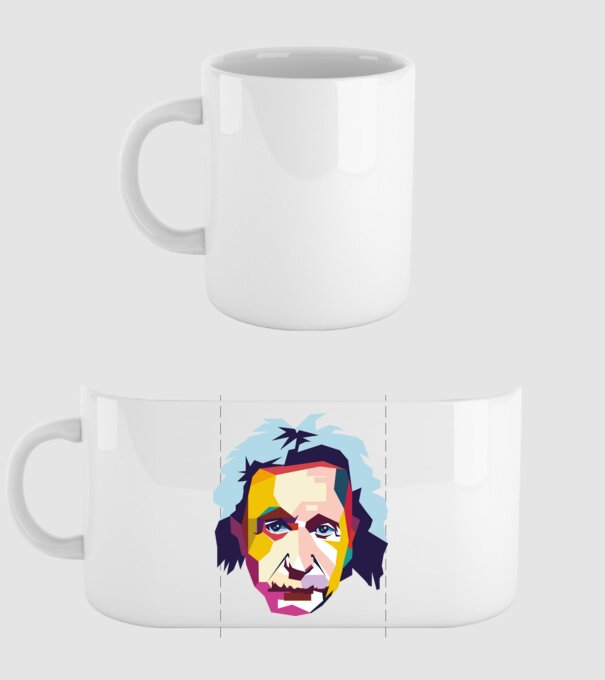 Einstein abstract model alb pe tricou