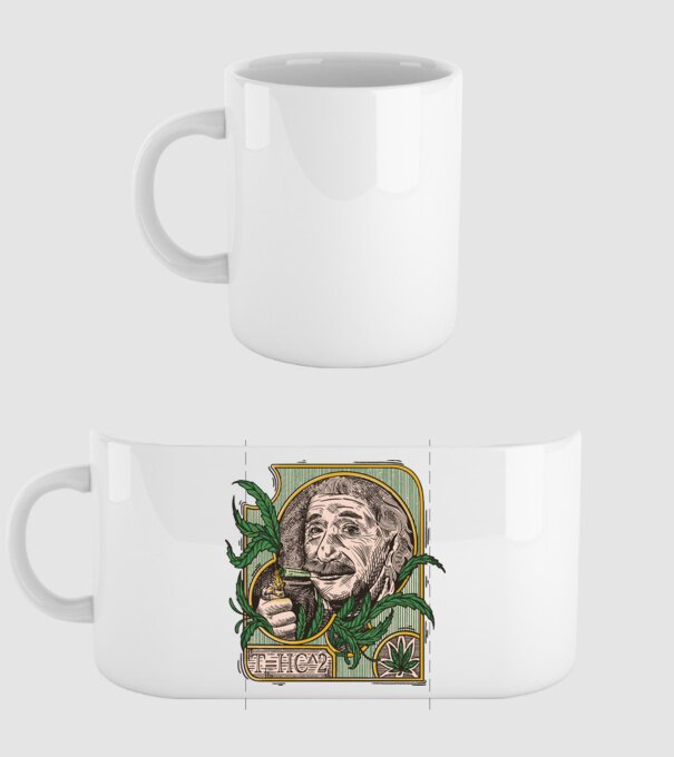 Einstein Marijuana THC model alb pe tricou