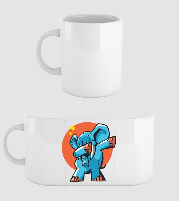 Elefant DAB model alb pe tricou