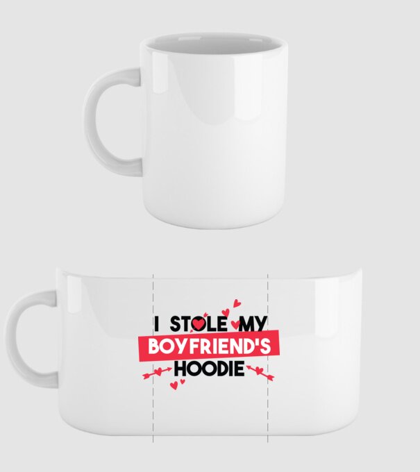 'Am furat puloverul prietenului meu pulover amuzant pentru Valentine''s Day' model alb pe tricou