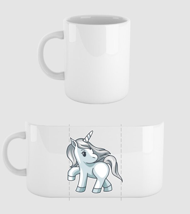 Unicorn de argint model alb pe tricou