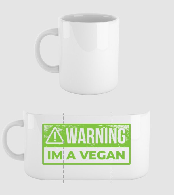 Atenție, sunt vegan model alb pe tricou