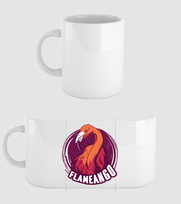 Flamingo model alb pe tricou
