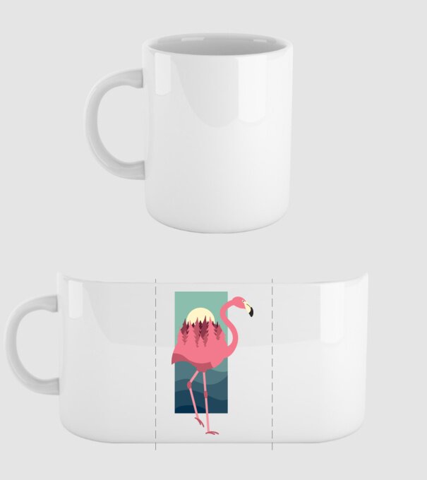 Flamingo Design model alb pe tricou