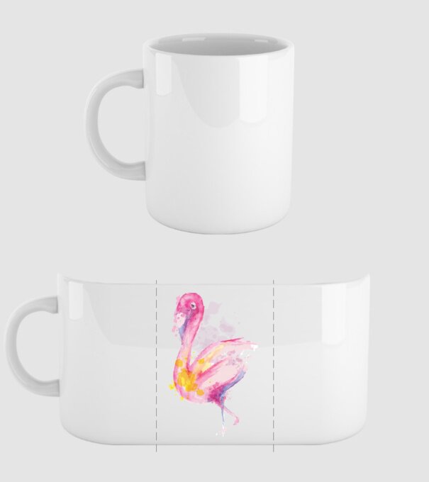 Flamingo Pictură model alb pe tricou