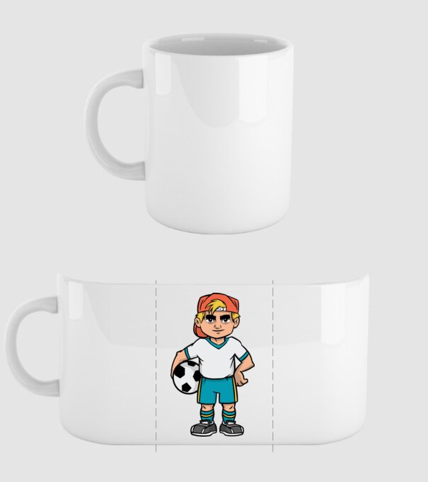 Băiat Fotbalist model alb pe tricou