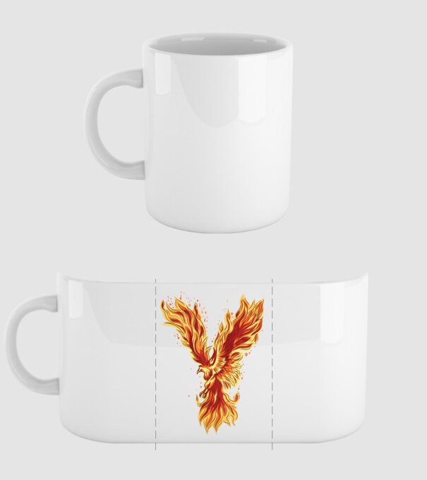 Pasărea Phoenix model alb pe tricou