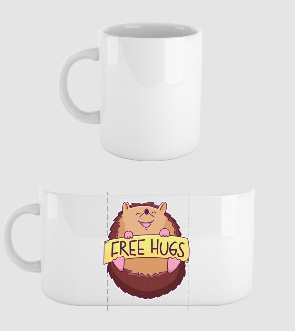 Free Hugs Arici model alb pe tricou