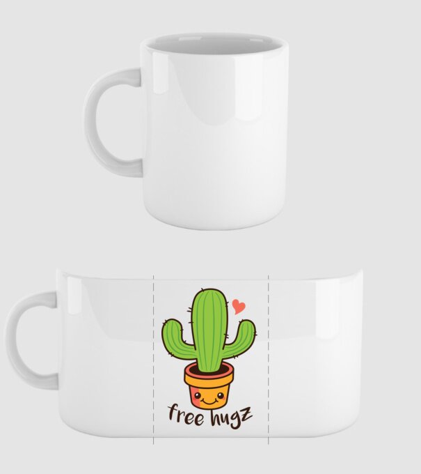 Free Hugz tricou amuzant Cactus model alb pe tricou