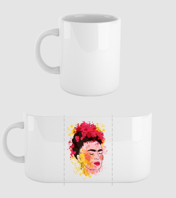 Frida Kahlo model alb pe tricou