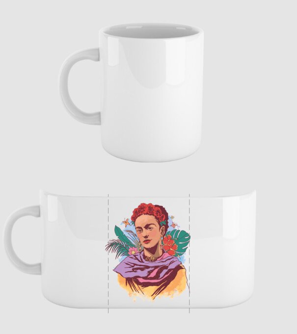 Portret Frida Kahlo model alb pe tricou