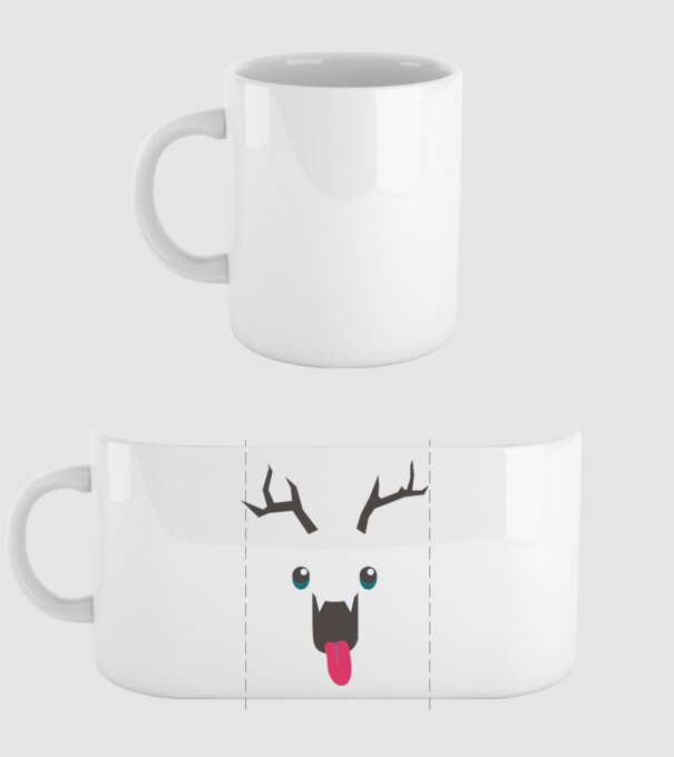 Funny Deer model alb pe tricou