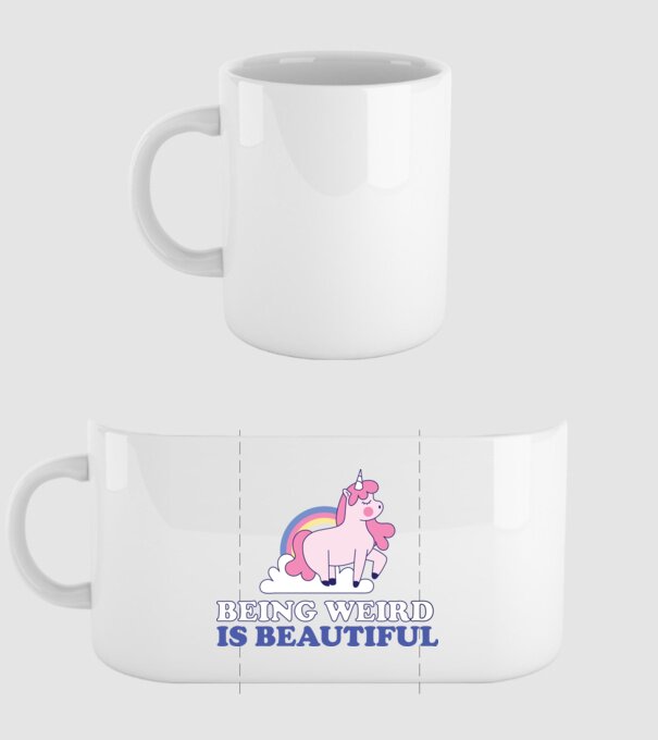 A fi ciudat este minunat Unicorn model alb pe tricou