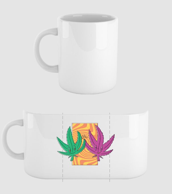 Frunze marijuana salut model alb pe tricou