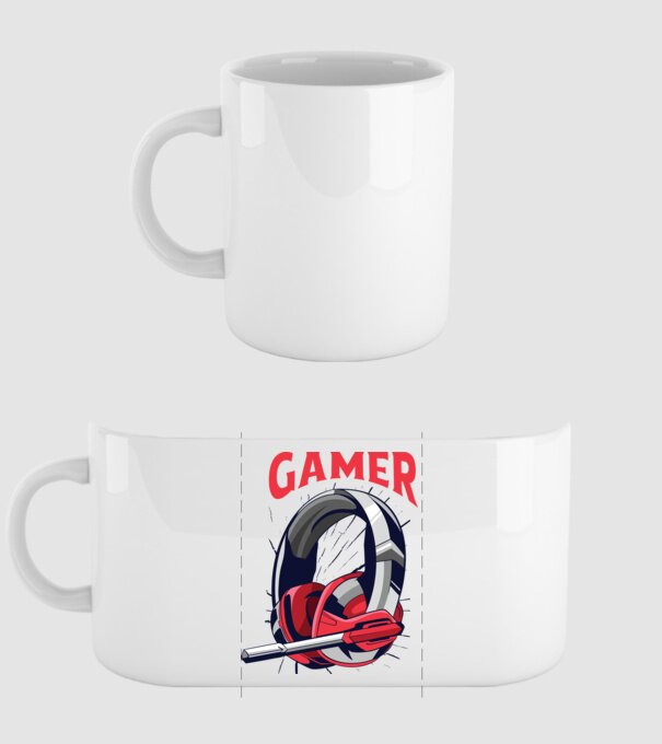 Căști Gamer model alb pe tricou